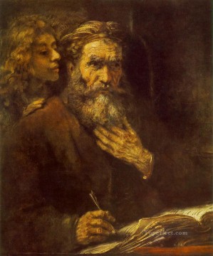  angel Art - Evangelist Matthew portrait Rembrandt